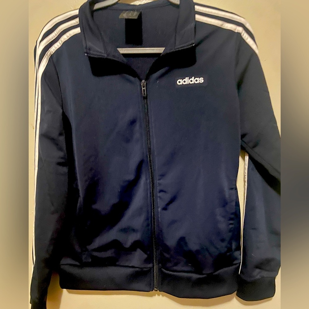 Adidas Navy/white stripes women Track Jacket Size M